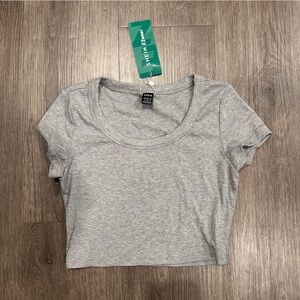 SHEIN Heather Gray Crop Top